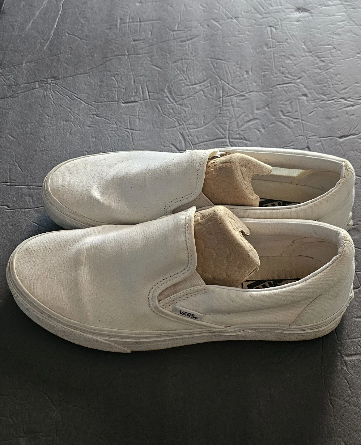 Vans Classic Slip-On White Canvas Shoes unisex Men's size 8.5. - photo 2