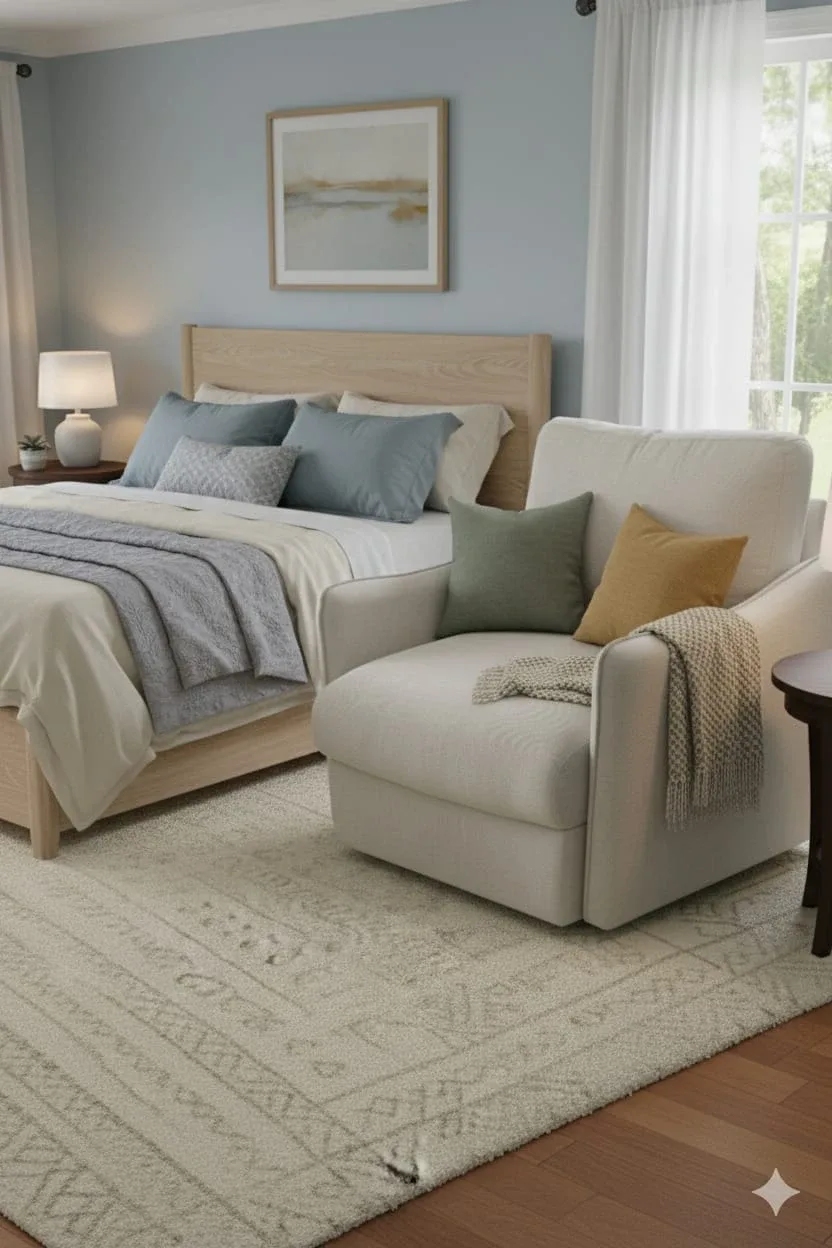 Cream Armchair - Cozy Accent Chair image indicator(2)