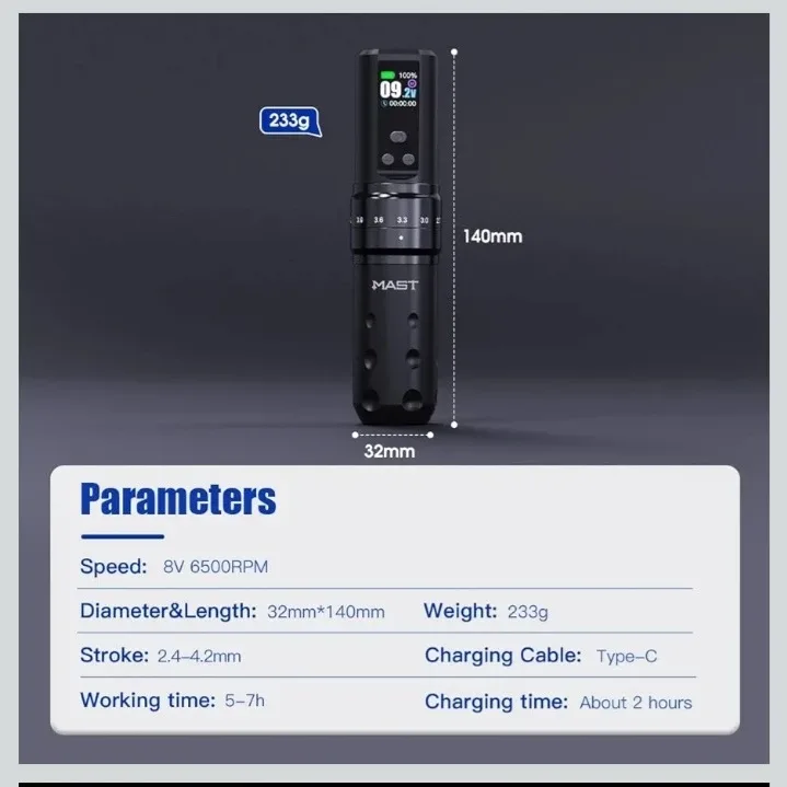 MAST Tattoo Pen Machine - Wireless image indicator(2)