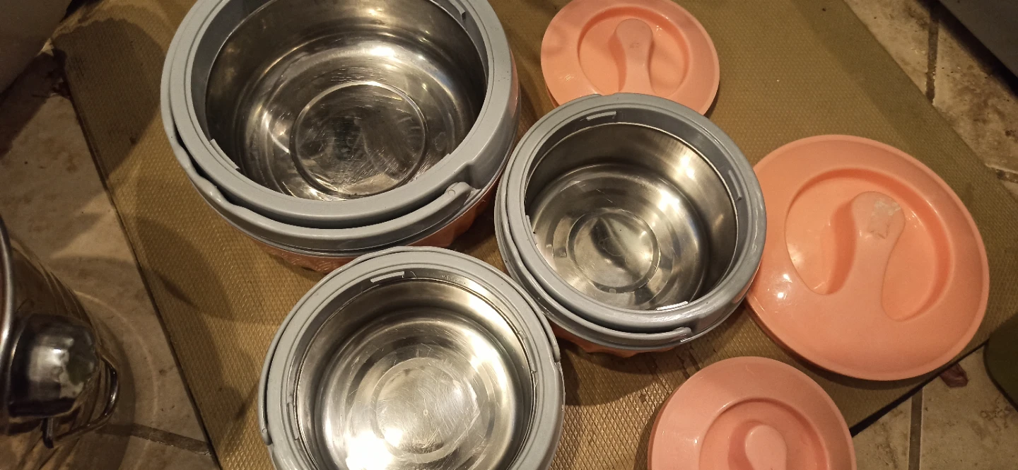 3-Piece Food Warmer Set - light orange& Grey - photo 3