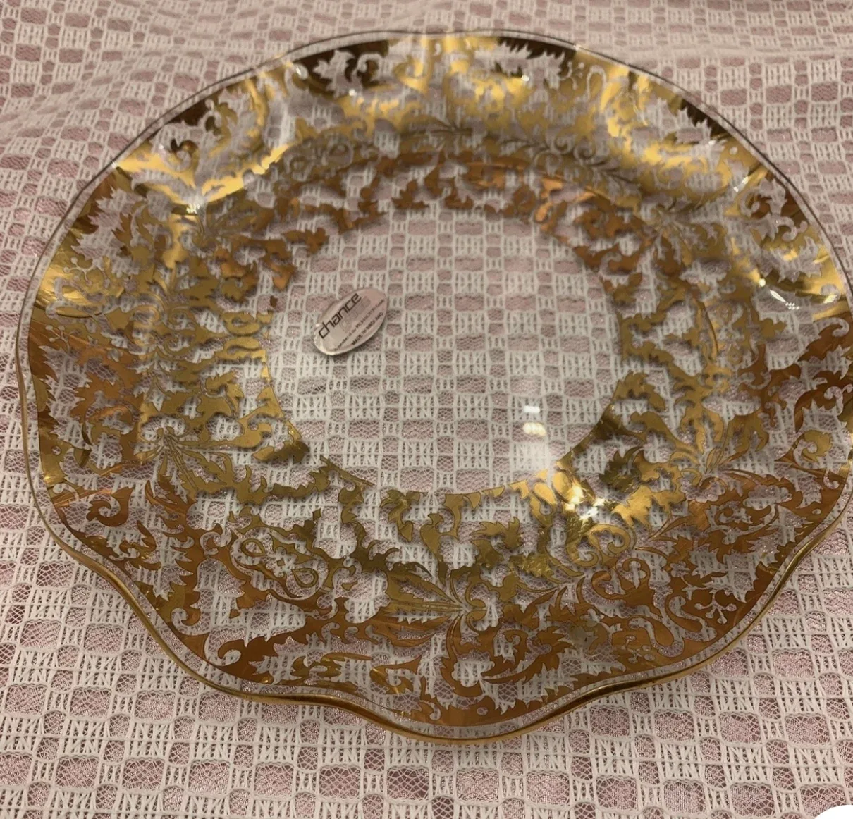 Chance Glass Charger Plate - Gold thumbnail