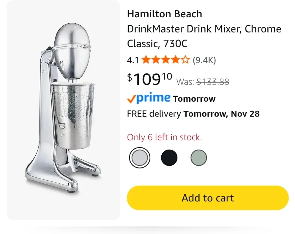 Hamilton Beach DrinkMaster Drink Mixer