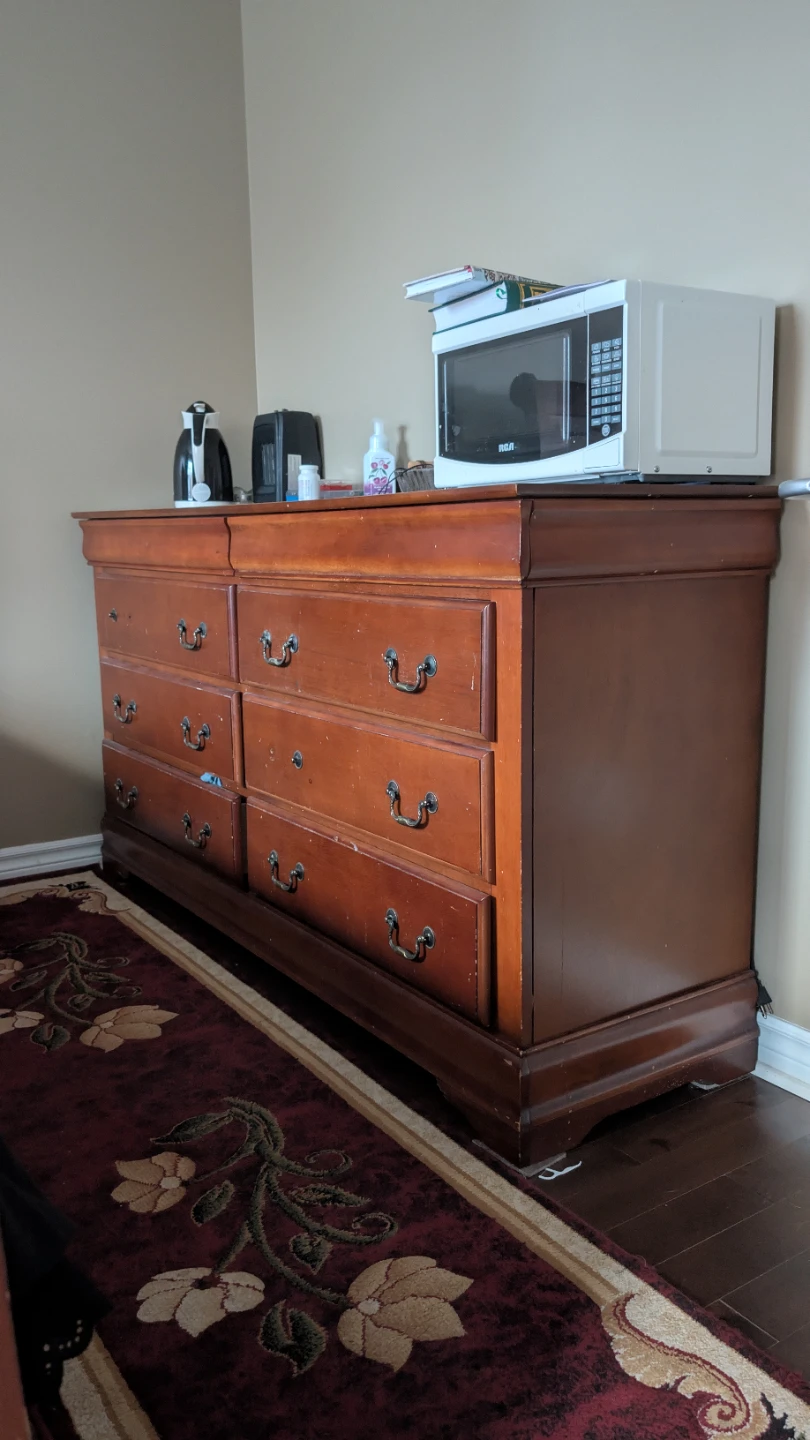 Queen Sleigh Bed Set (Dark Cherry Wood) - photo 4