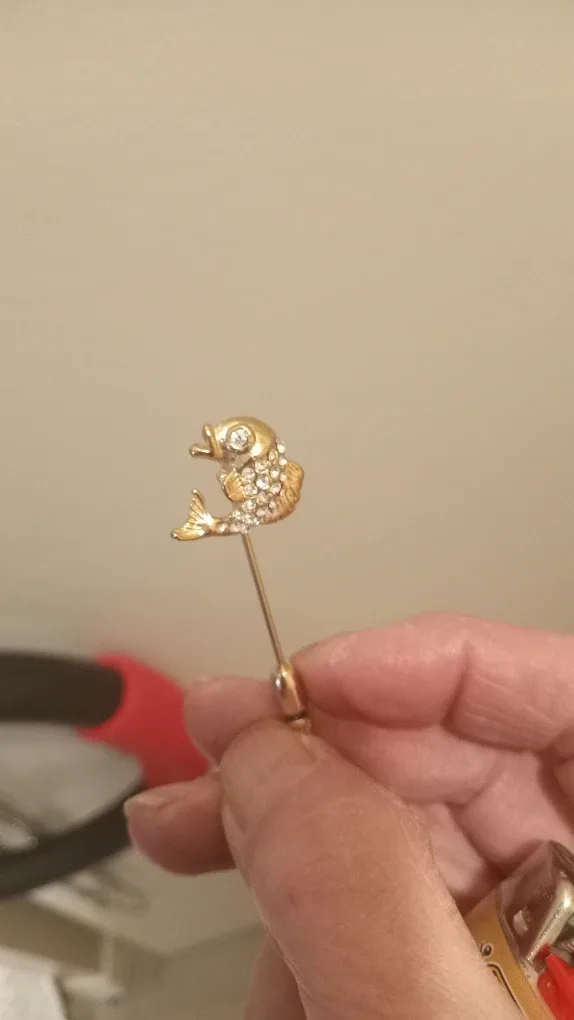 Vintage Gold Fish & Moon Lapel Pins image indicator(2)