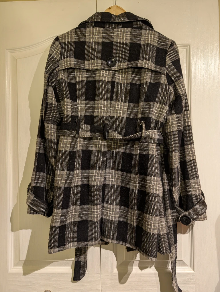 SWS Streetwear Society Plaid Coat - Size L/G - photo 2
