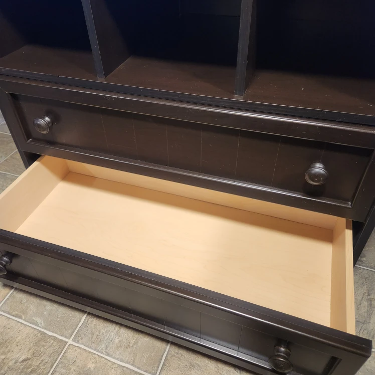 Dark Brown Changing Table with Drawers & Shelves - photo 3