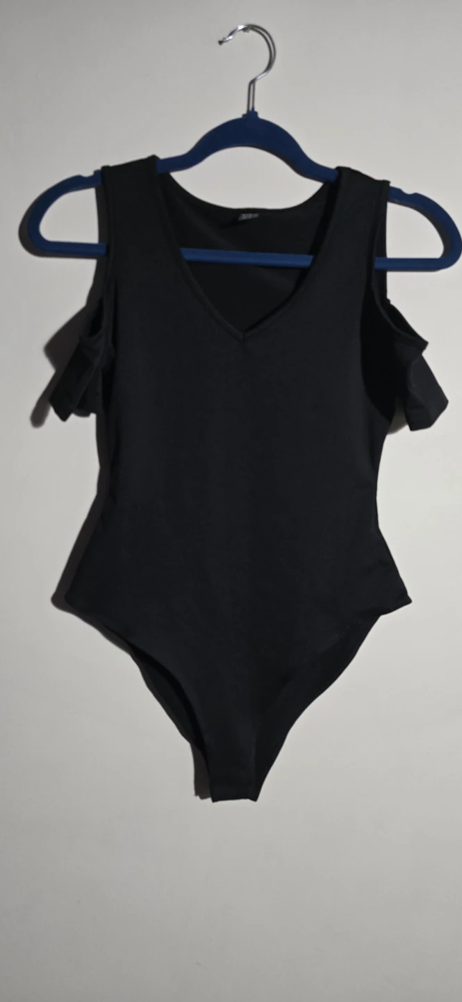 Shein Black Cold Shoulder Bodysuit - Size XS - photo 2