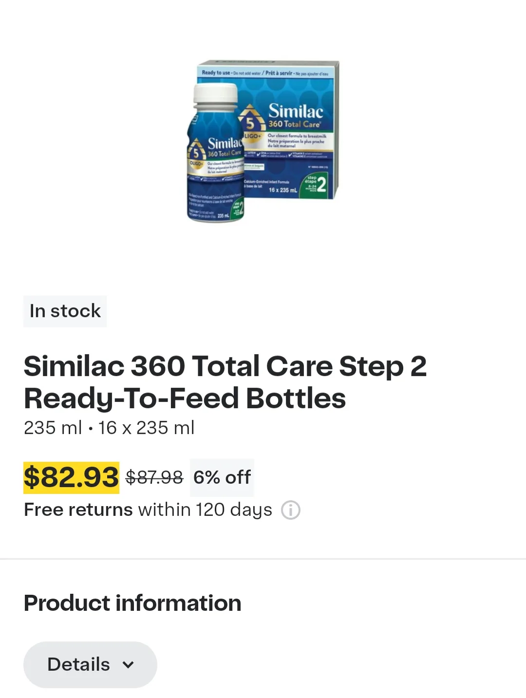 Similac 360 Total Care Step 2 Ready-To-Feed Bottles image indicator(2)
