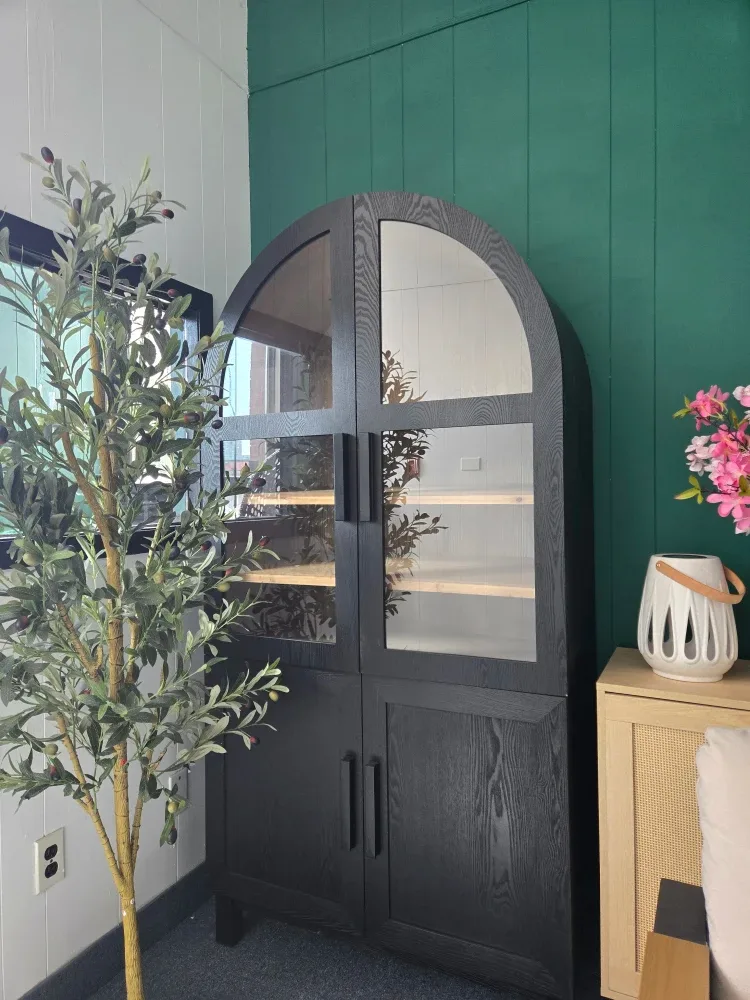 Black Arched Glass Door Display Cabinet image indicator(3)