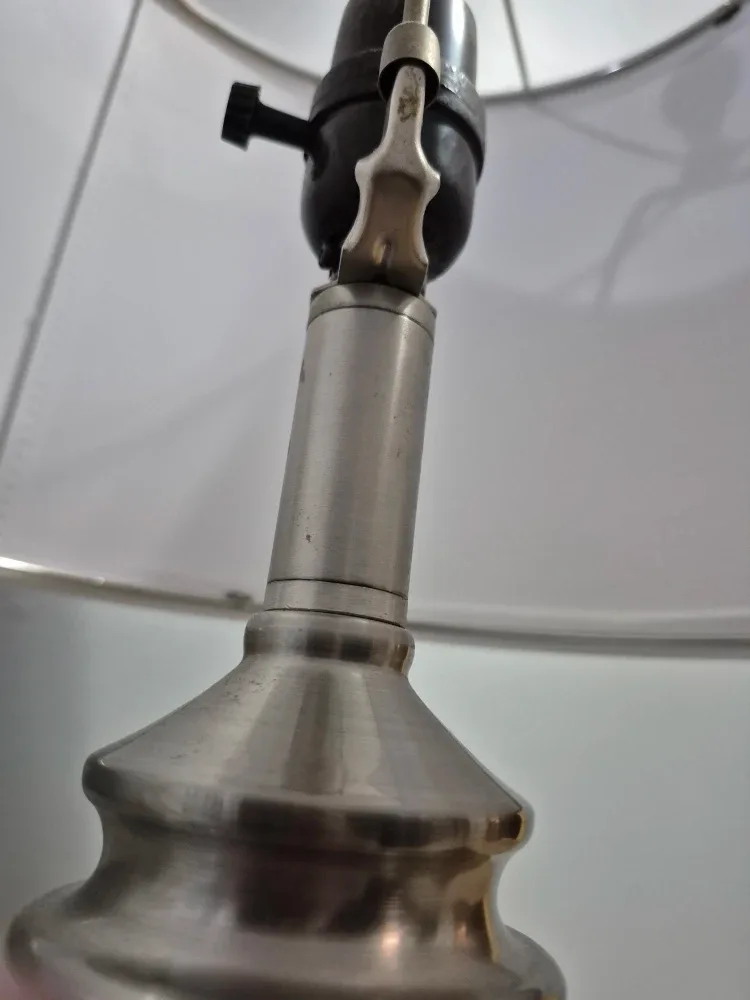 Silver Table Lamp with White Shade image indicator(3)