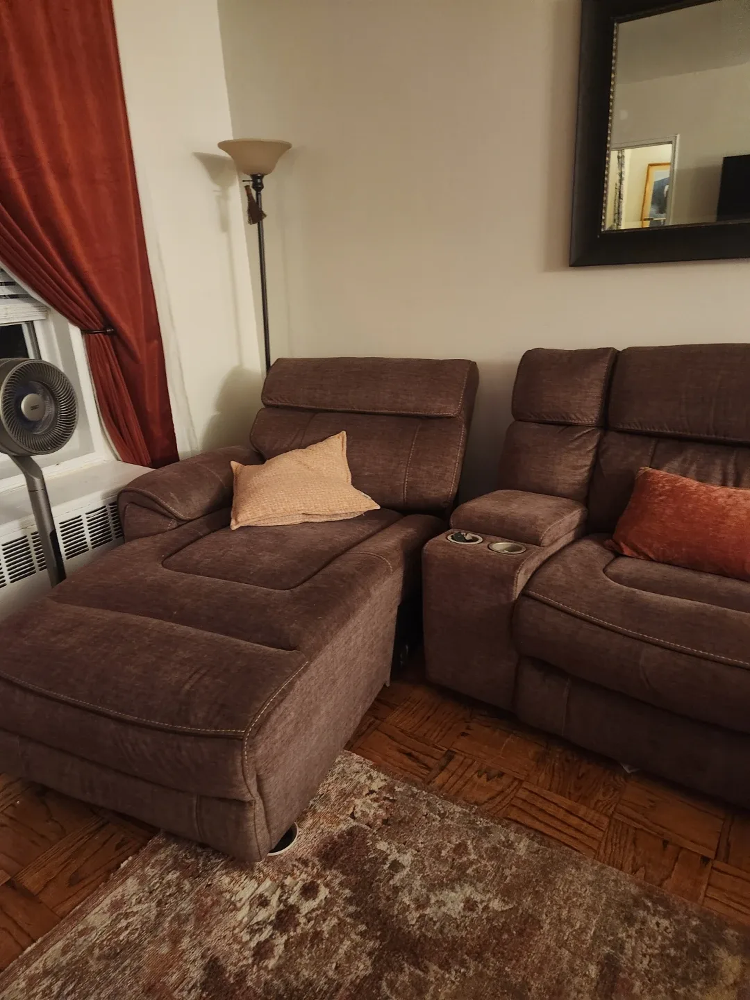 Brown Reclining Sectional Sofa with Chaise Lounge image indicator(3)