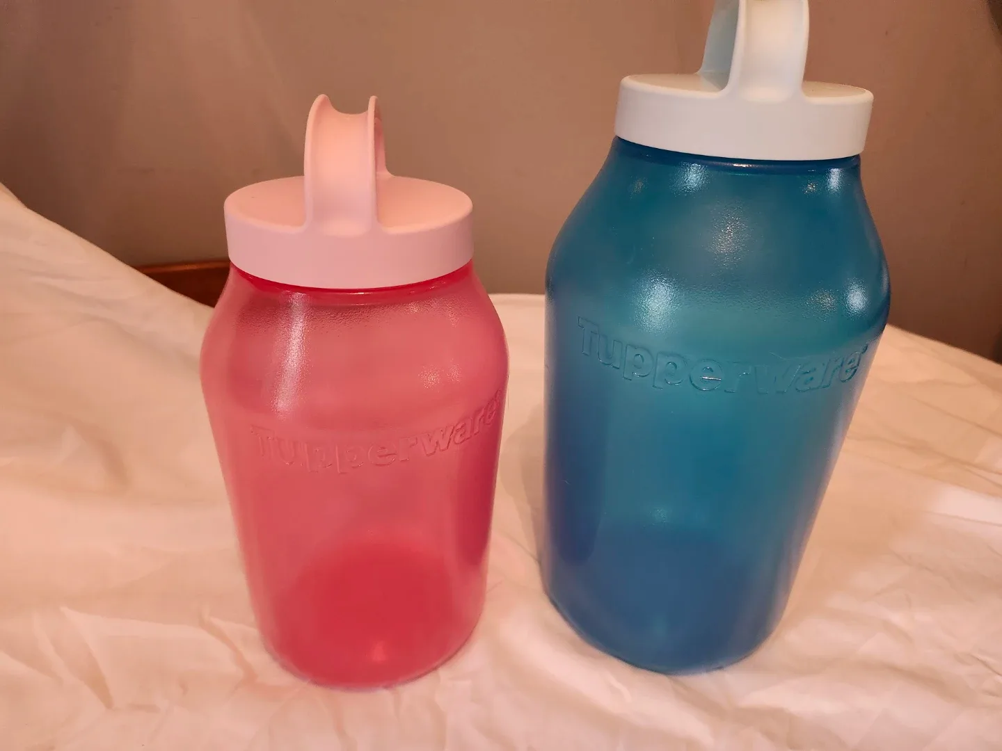 Tupperware Water Bottles - Pink & Blue thumbnail