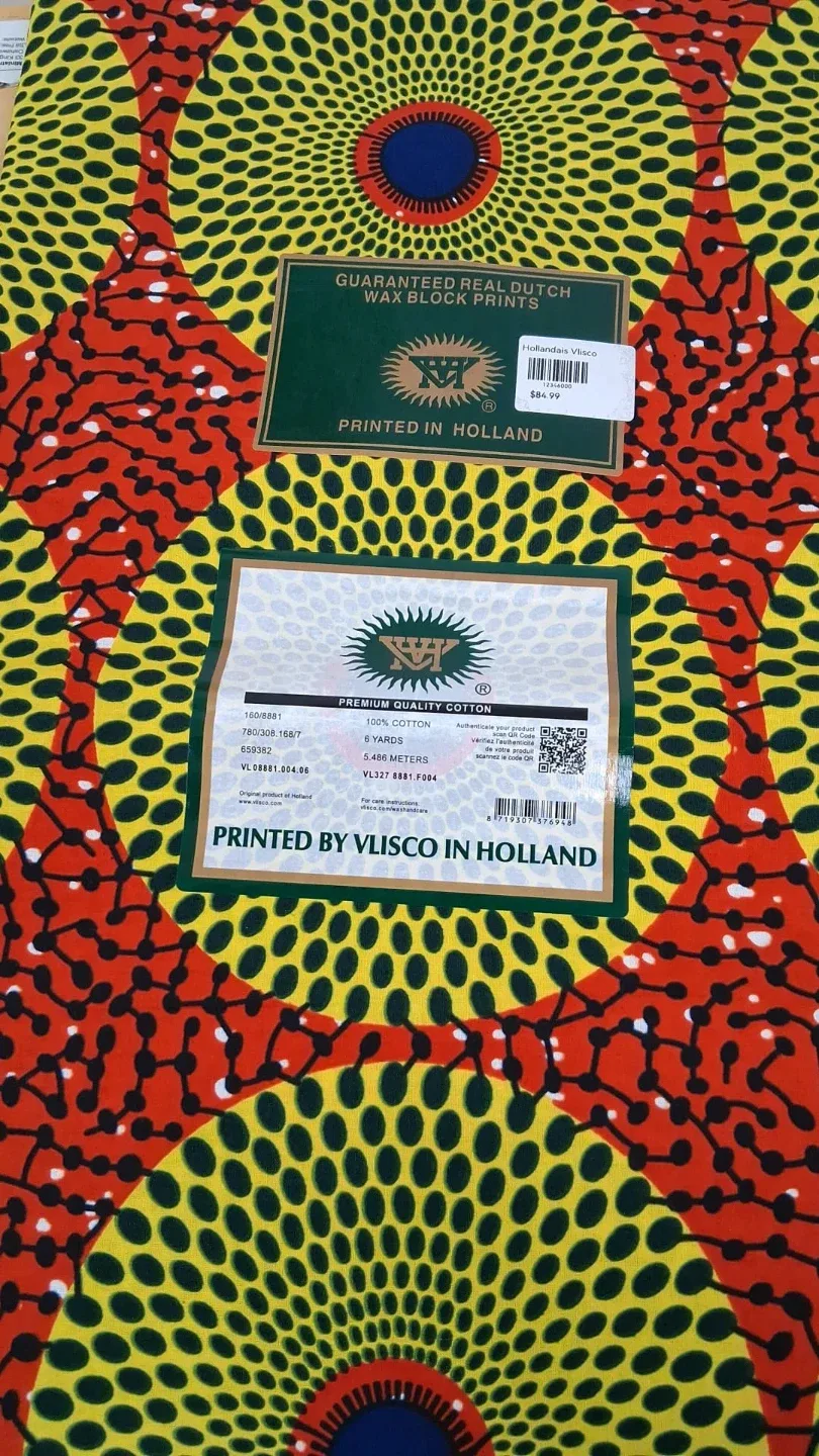 Vlisco Hollandais Wax Block Print Fabric image indicator(4)