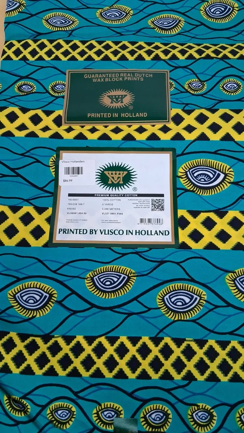 Vlisco Hollandais Wax Block Print Fabric image indicator(5)