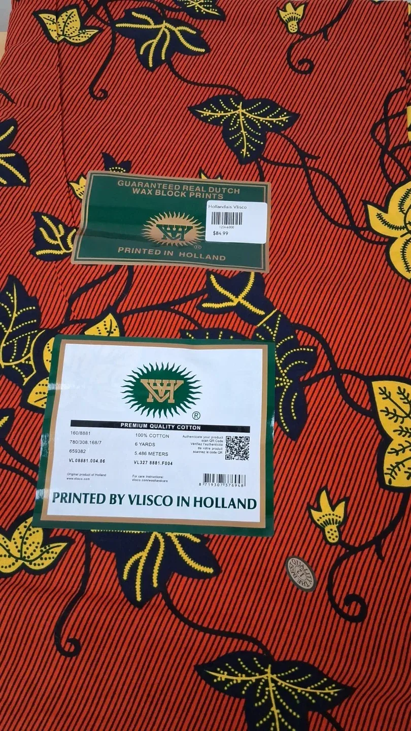 Vlisco Hollandais Wax Block Print Fabric image indicator(6)