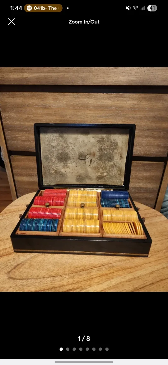 Vintage Poker Chip Set with Case