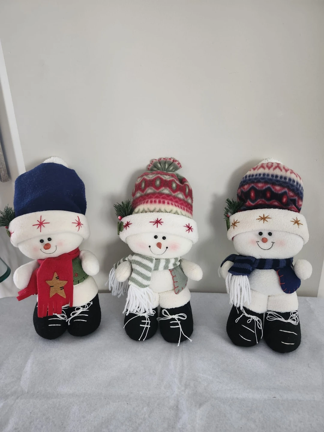 Set of 3 Snowman Plush Figures