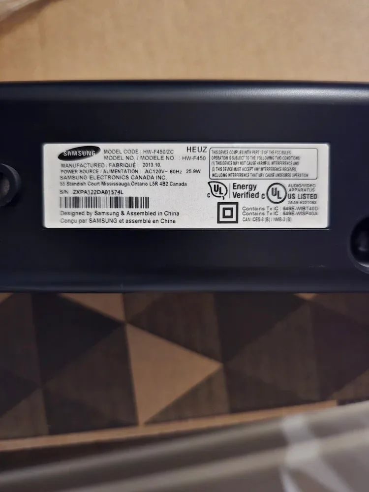 Samsung PS-WF450 Soundbar image indicator(6)