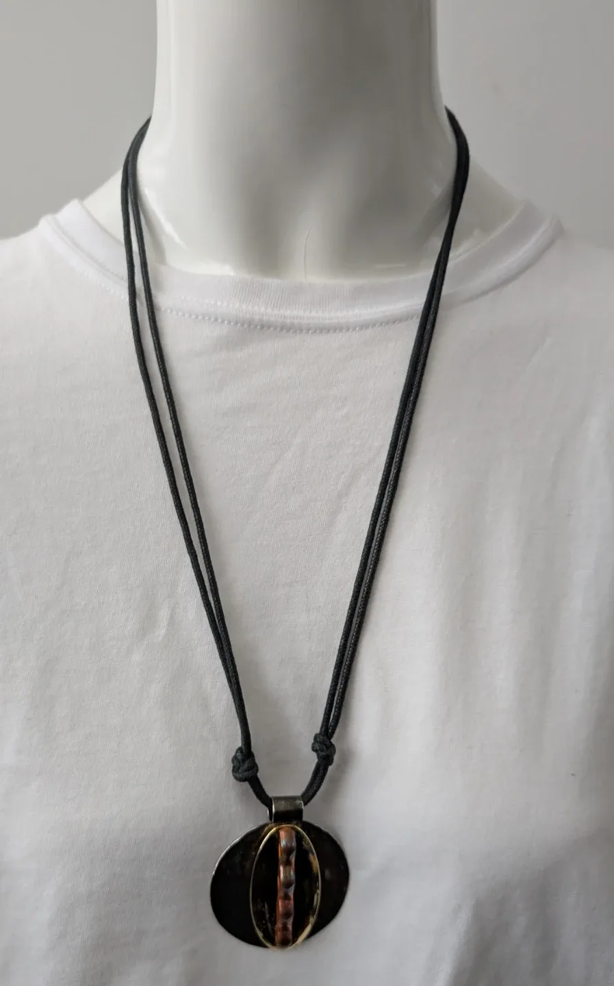 Cord Necklace with Medal Medallion