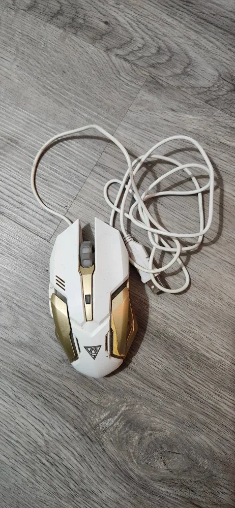 White & Gold Gaming Mouse