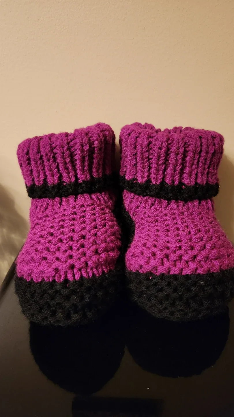 Hand knit slippers