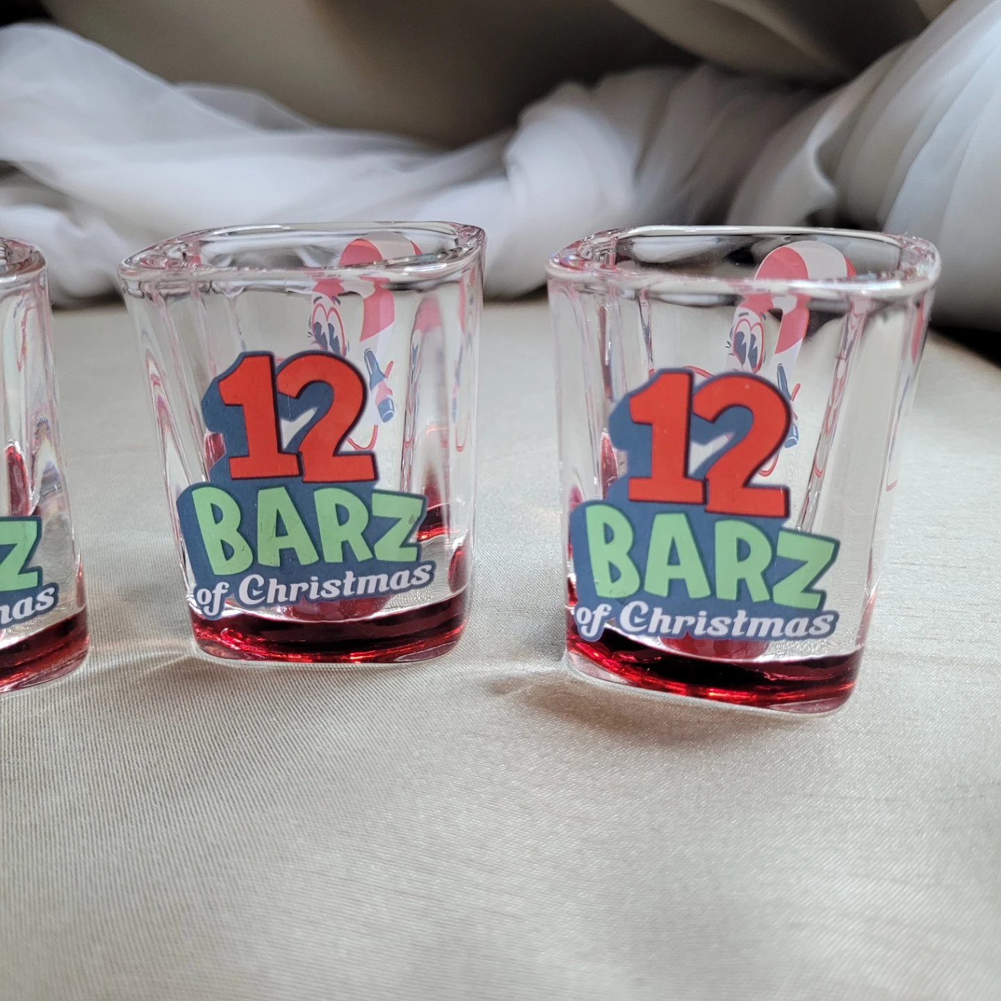 Set of 3 Holiday Christmas Shot Glasses -12 Barz of Christmas - photo 4