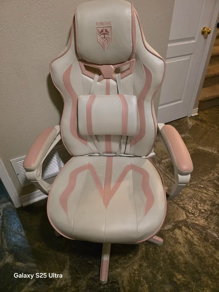 Voness Gaming Chair - White & Pink image indicator(3)