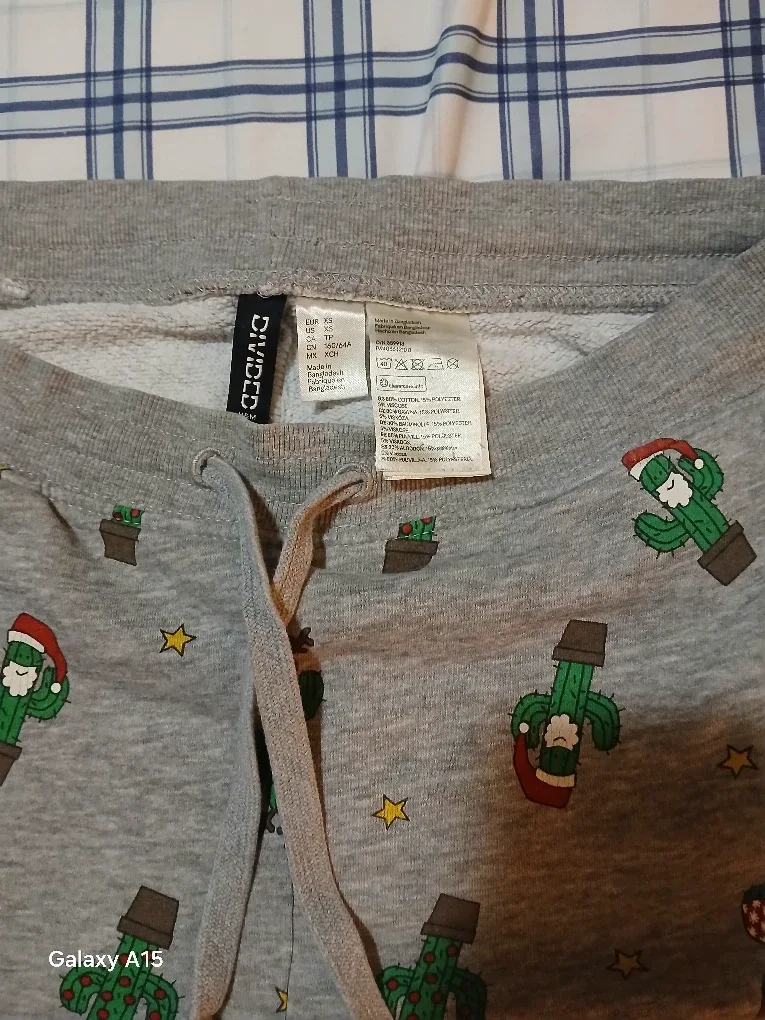 H&M Divided Grey Cactus Print Joggers - Size XS