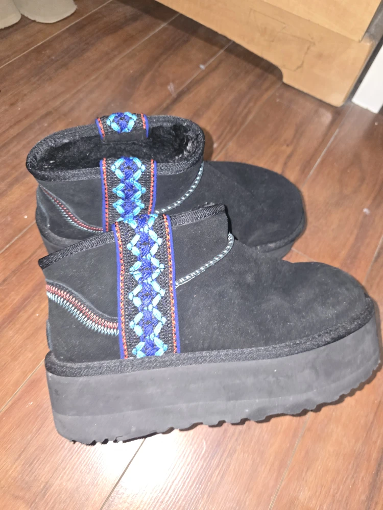 UGG Black Suede Platform Boots