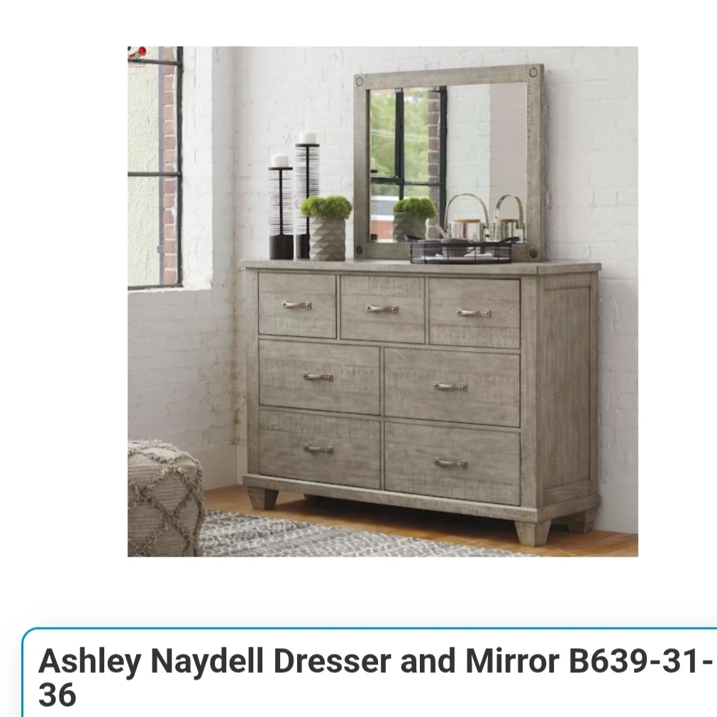 Ashley Naydell Queen Bed with Dresser & Mirror - photo 3