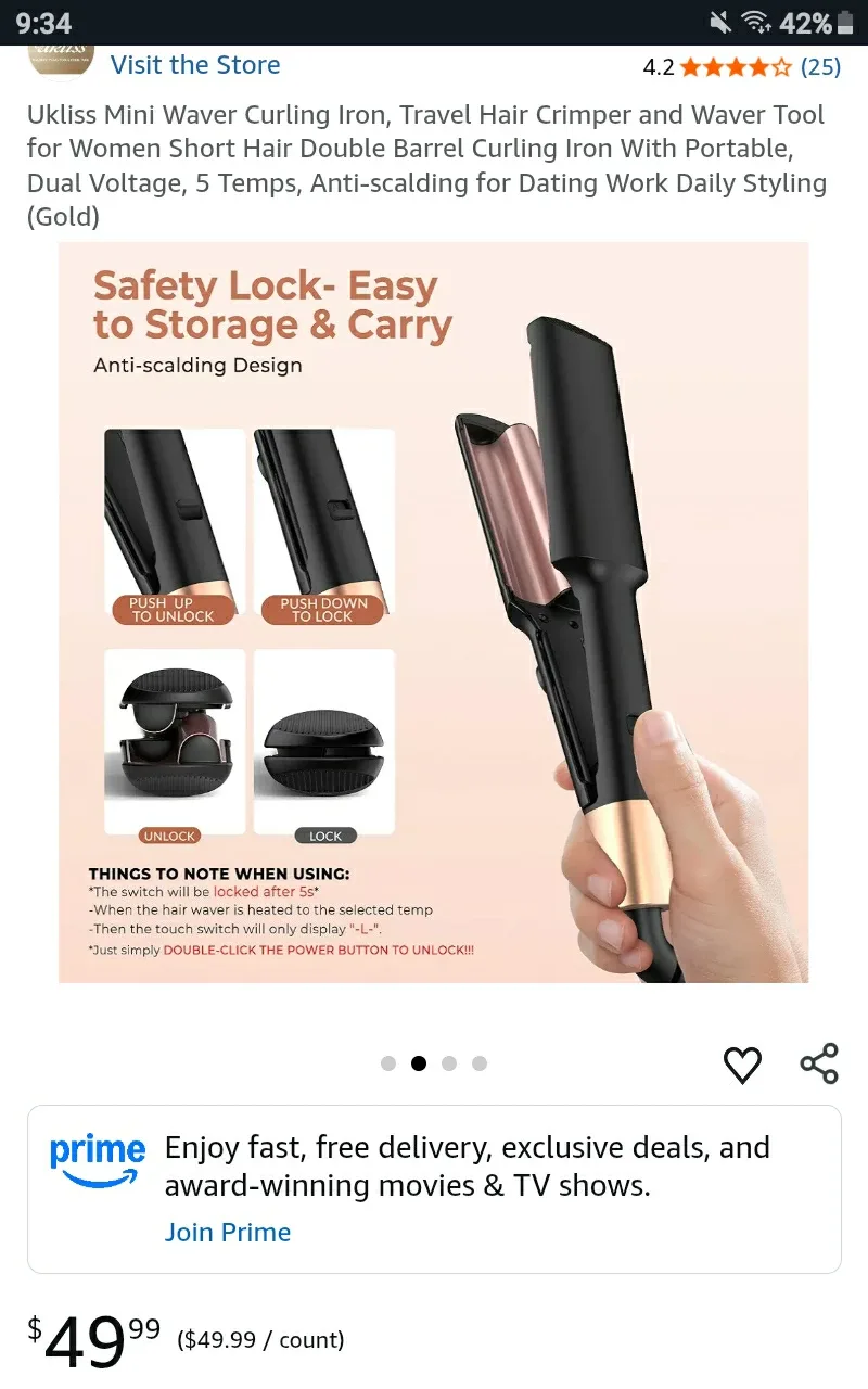 🆕 Ukliss Mini Waver Curling Iron - Retails $49.99+Tx image indicator(3)