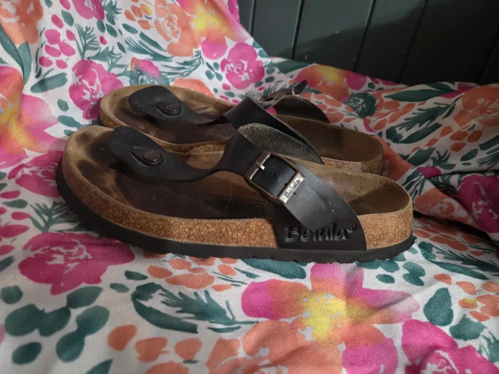 Betula Black Leather Sandals size 39