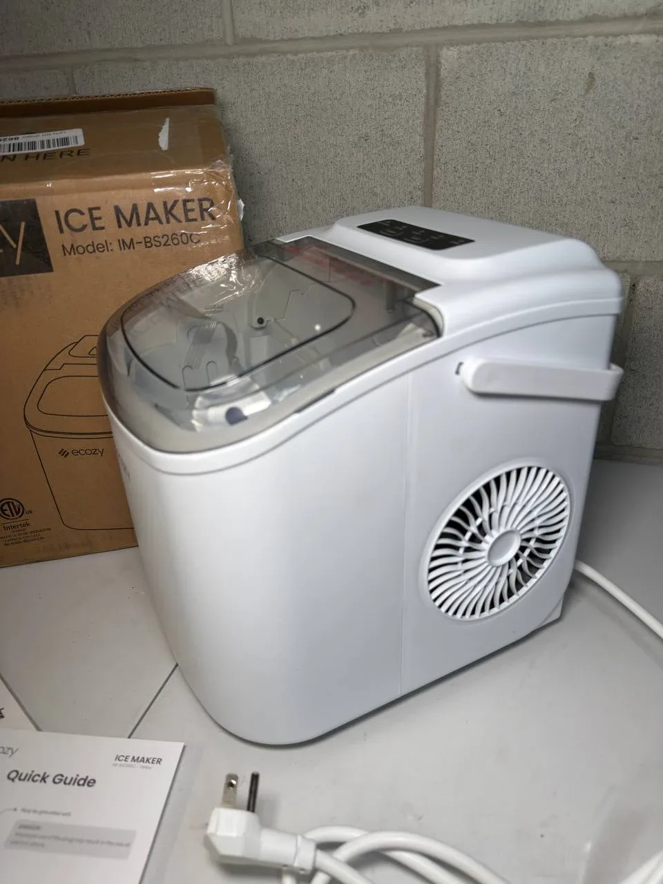 ecozy Portable Ice Maker Countertop, White