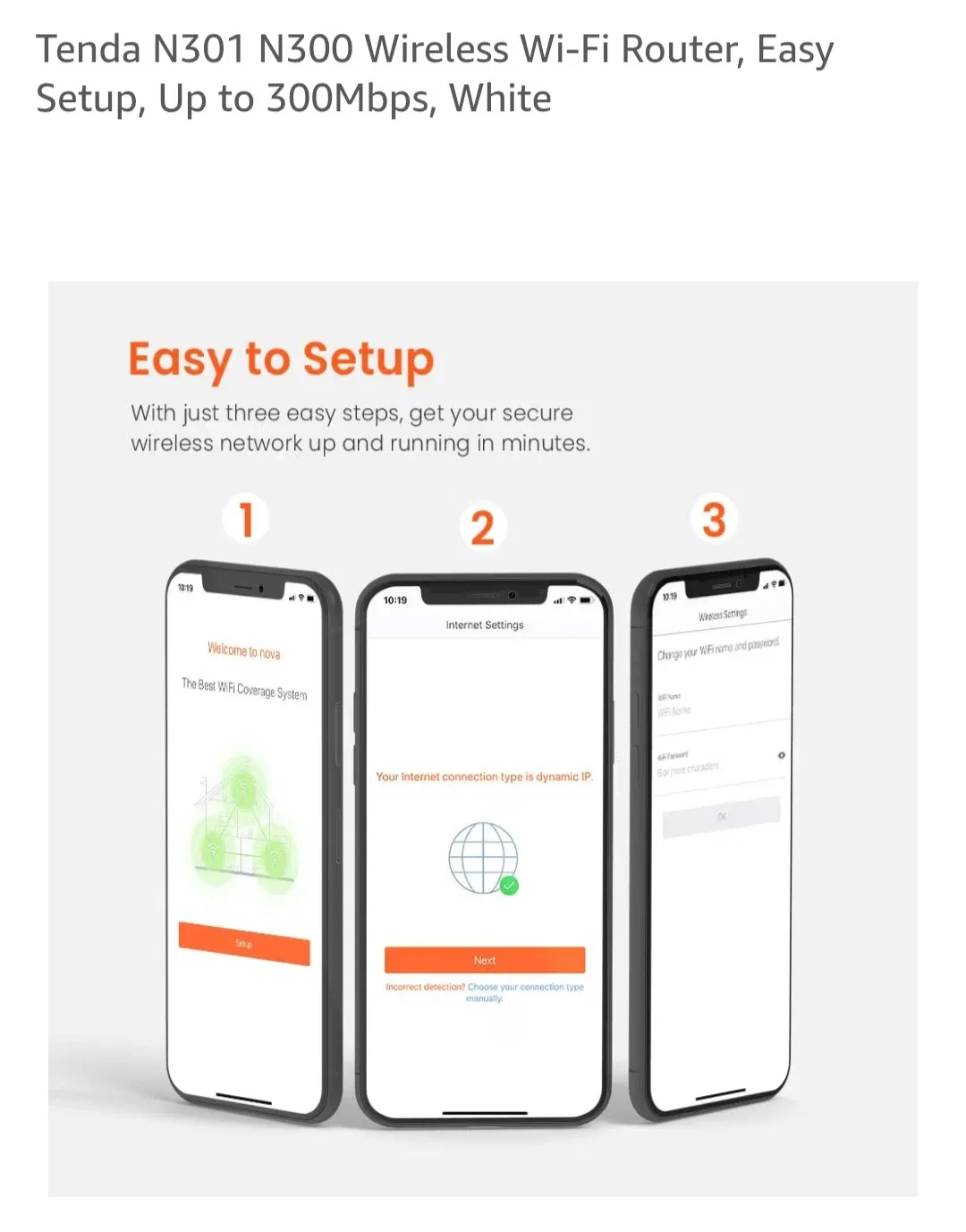 Tenda N301 N300 Wireless Wi-Fi Router, Easy Setup, Up to 300Mbp image indicator(3)
