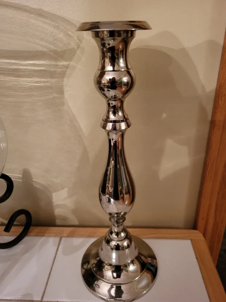 Silver Candle Holder with Red Candle image indicator(2)