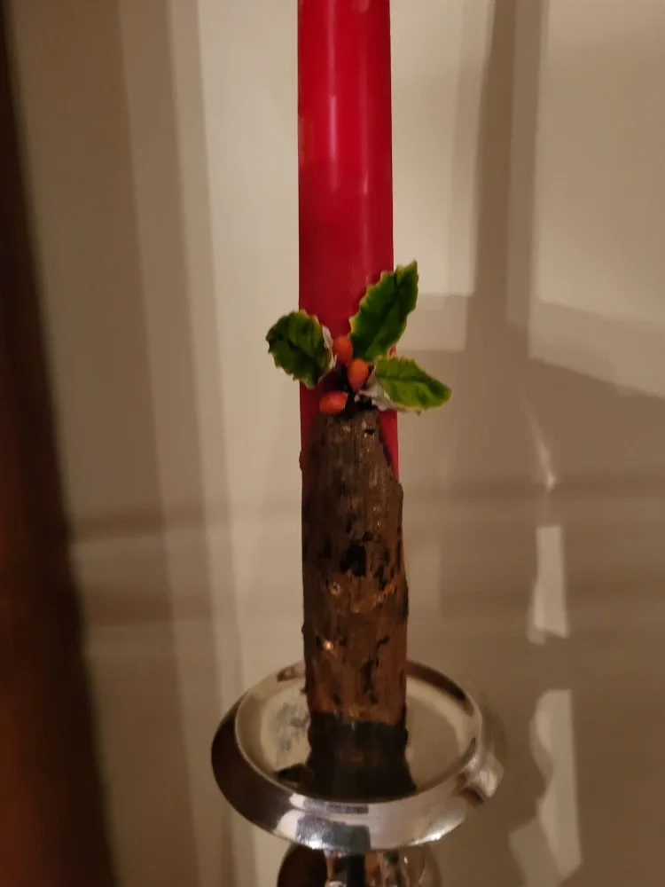 Silver Candle Holder with Red Candle image indicator(4)