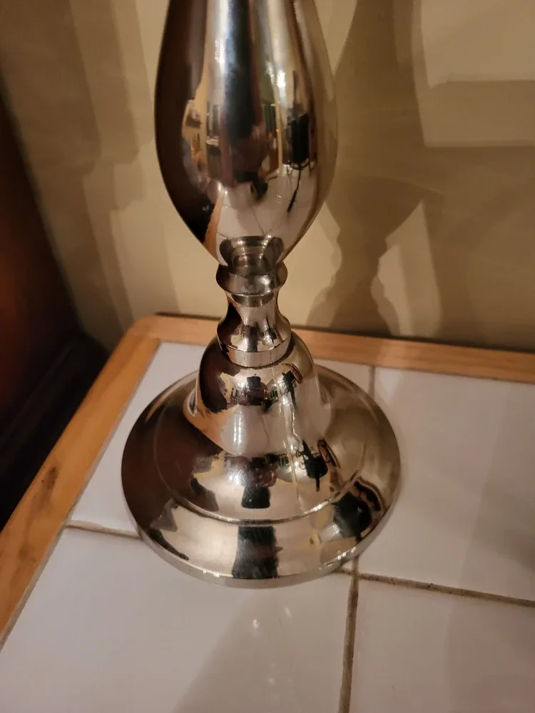 Silver Candle Holder with Red Candle image indicator(6)