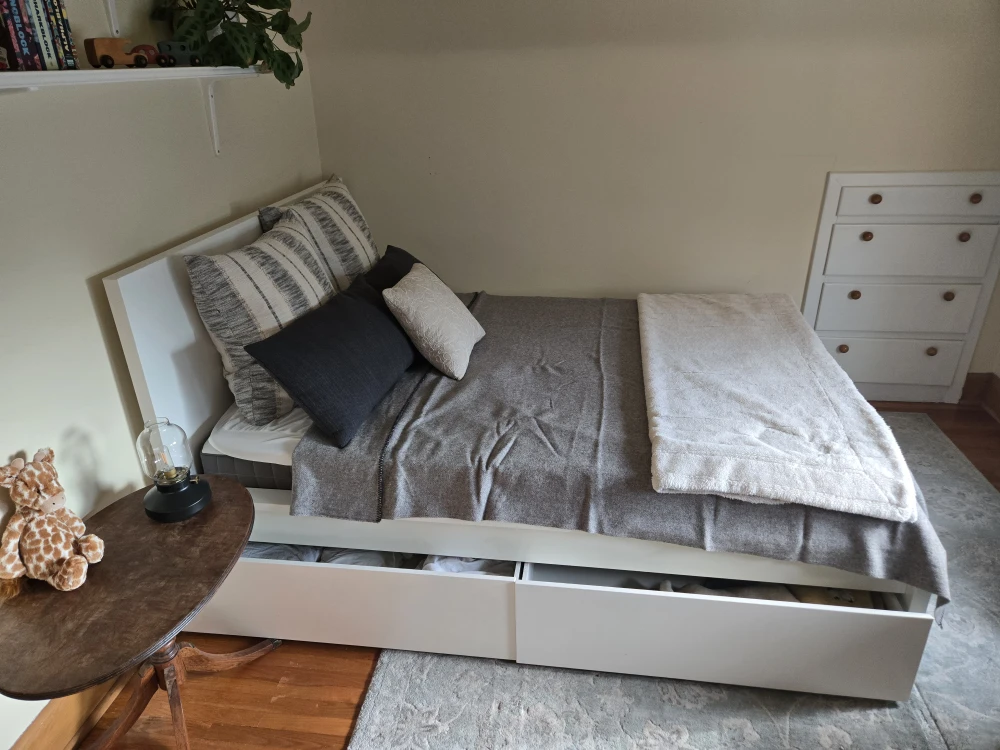 IKEA MALM White Bed Frame with Storage - photo 3