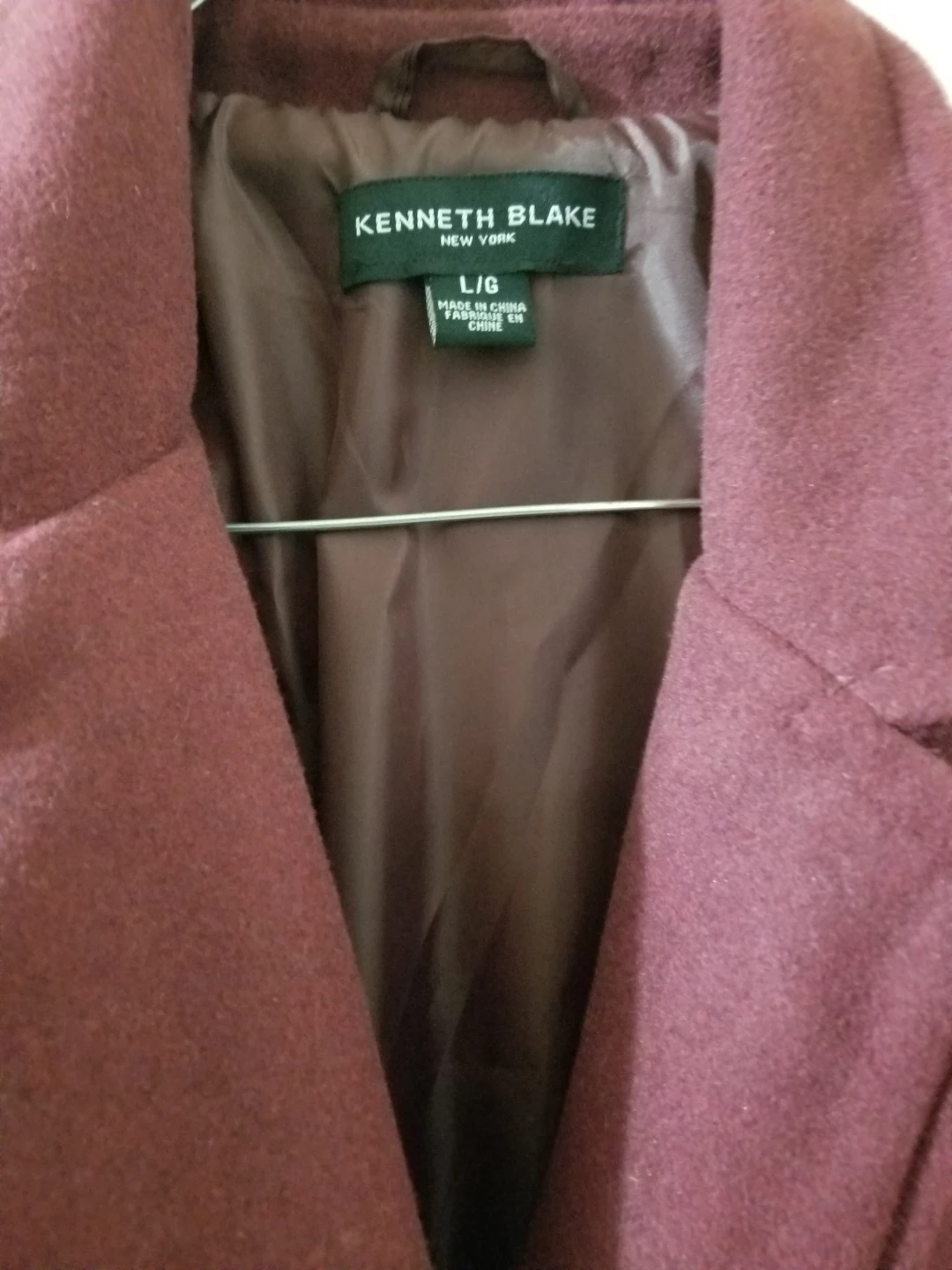 Kenneth Blake Burgundy Coat - Size L/G - photo 2