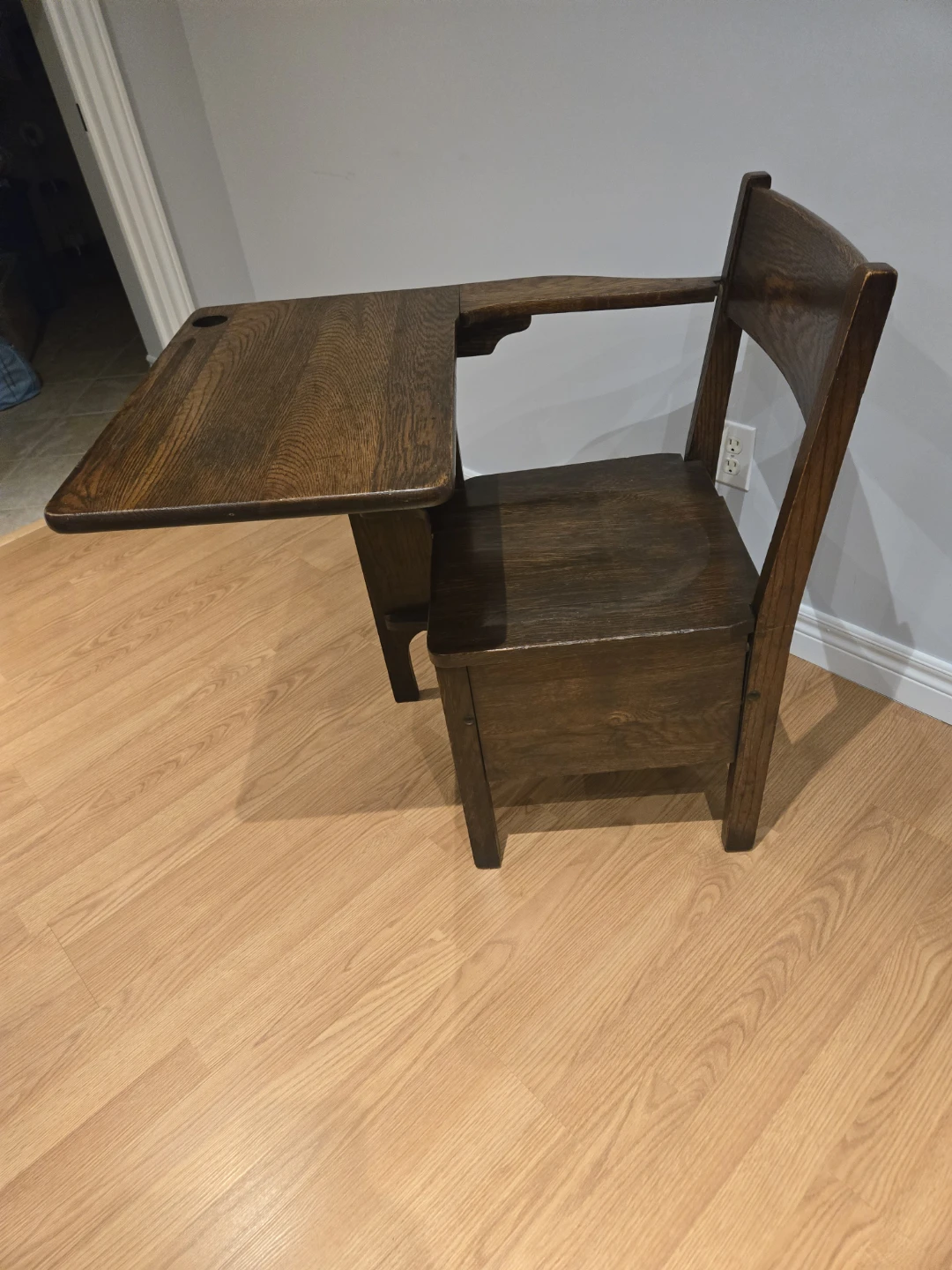 🏆Antique Wood School Desk Chair