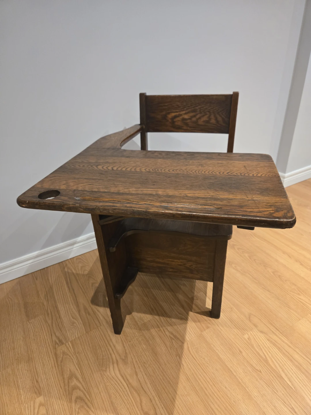 🏆Antique Wood School Desk Chair - photo 2