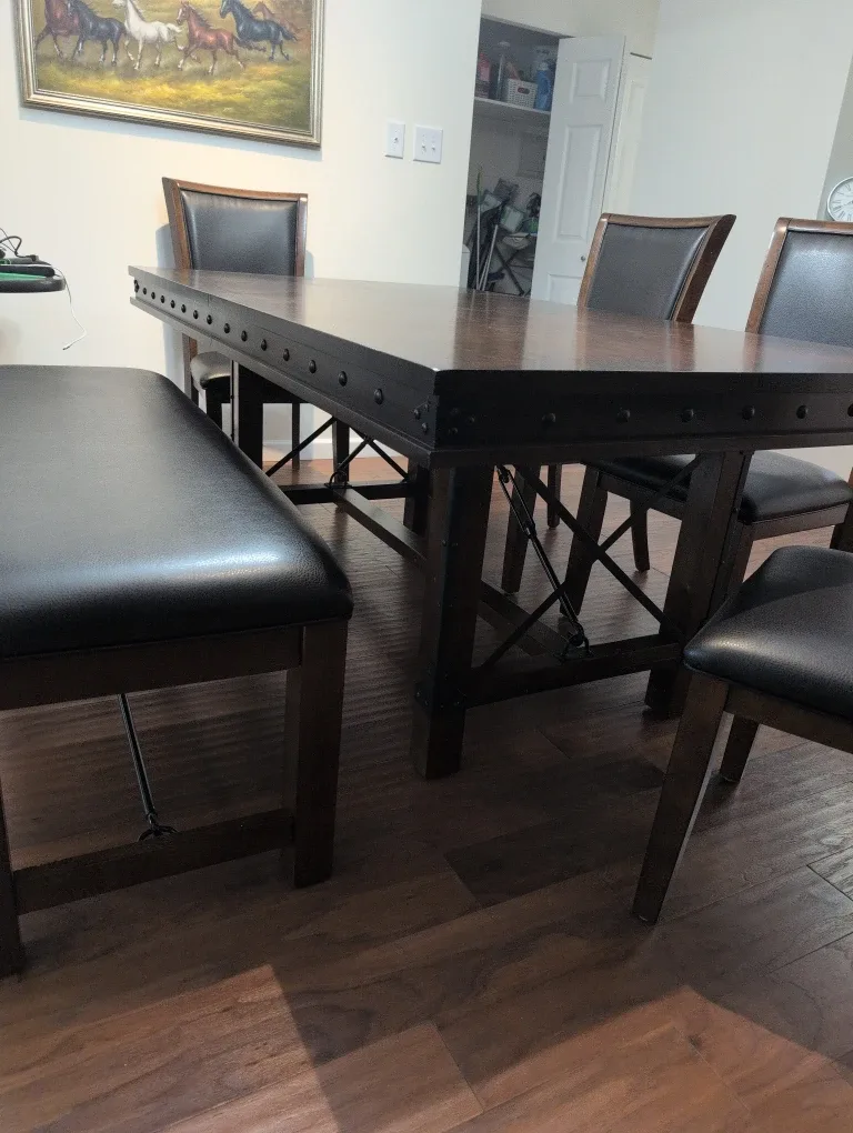 Dining Table with Bench and Chairs image indicator(2)