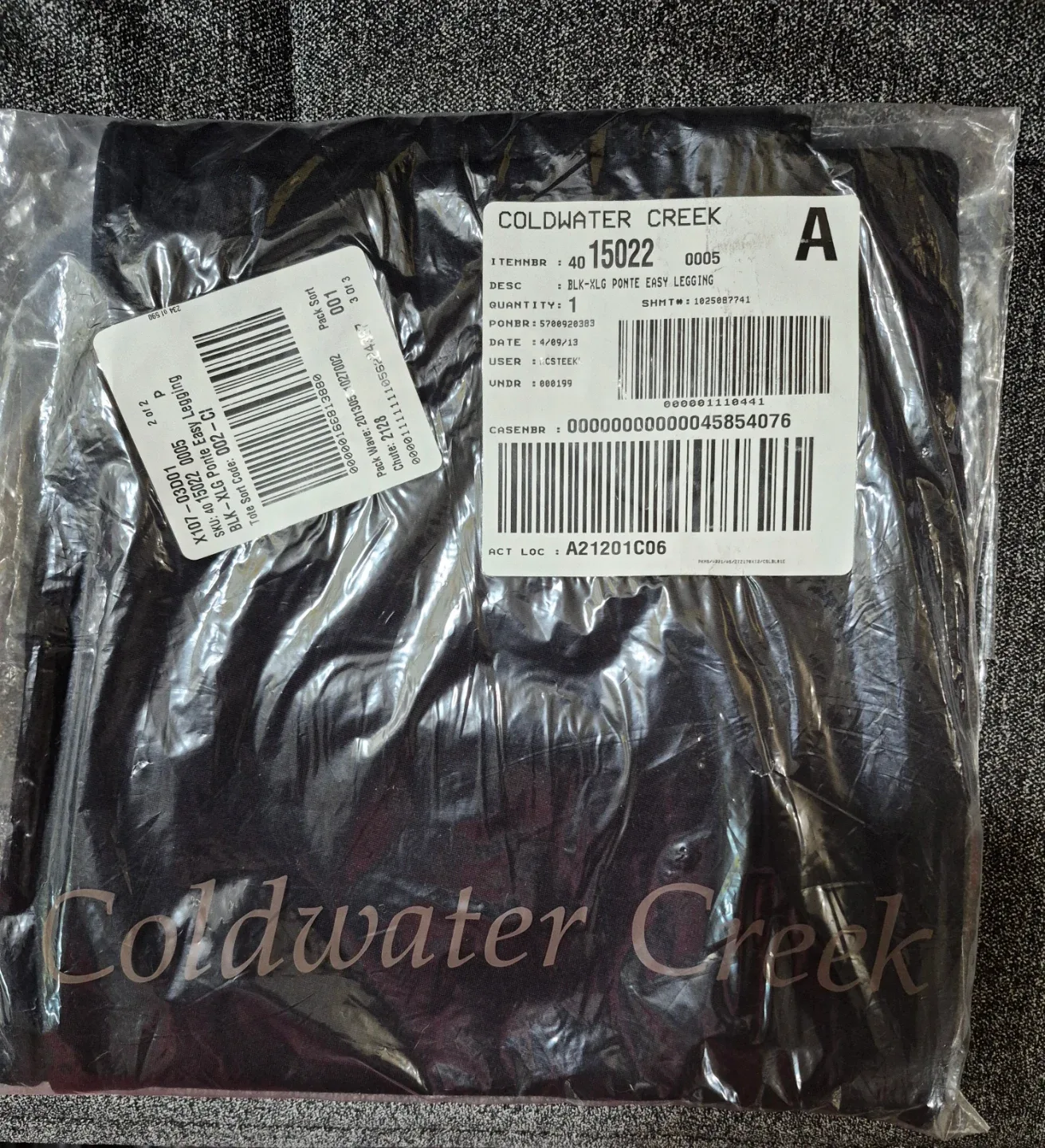 Coldwater Creek Black XL Leggings