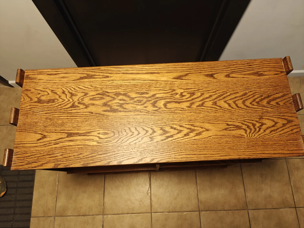 Wood Console Table with Shelves - photo 2