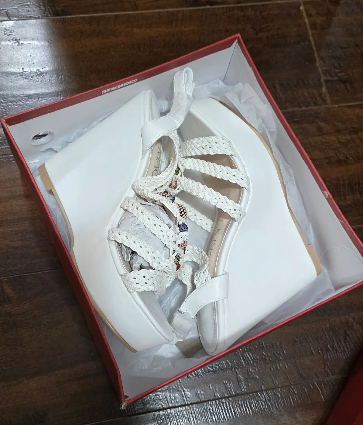 Mackin J White Wedge Sandals - Size 8.5 image indicator(3)