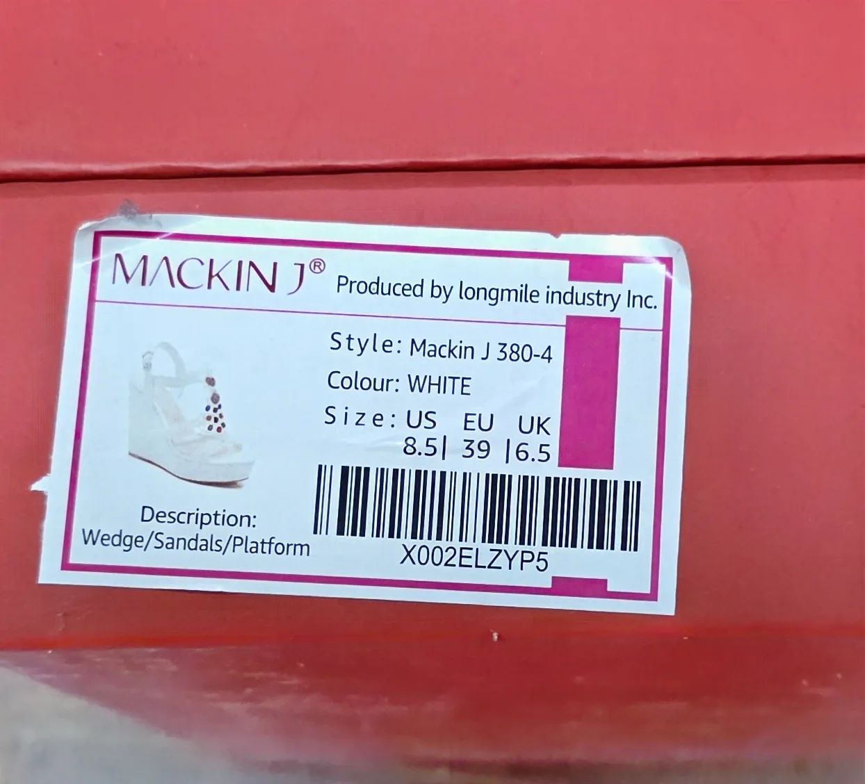 Mackin J White Wedge Sandals - Size 8.5 image indicator(5)