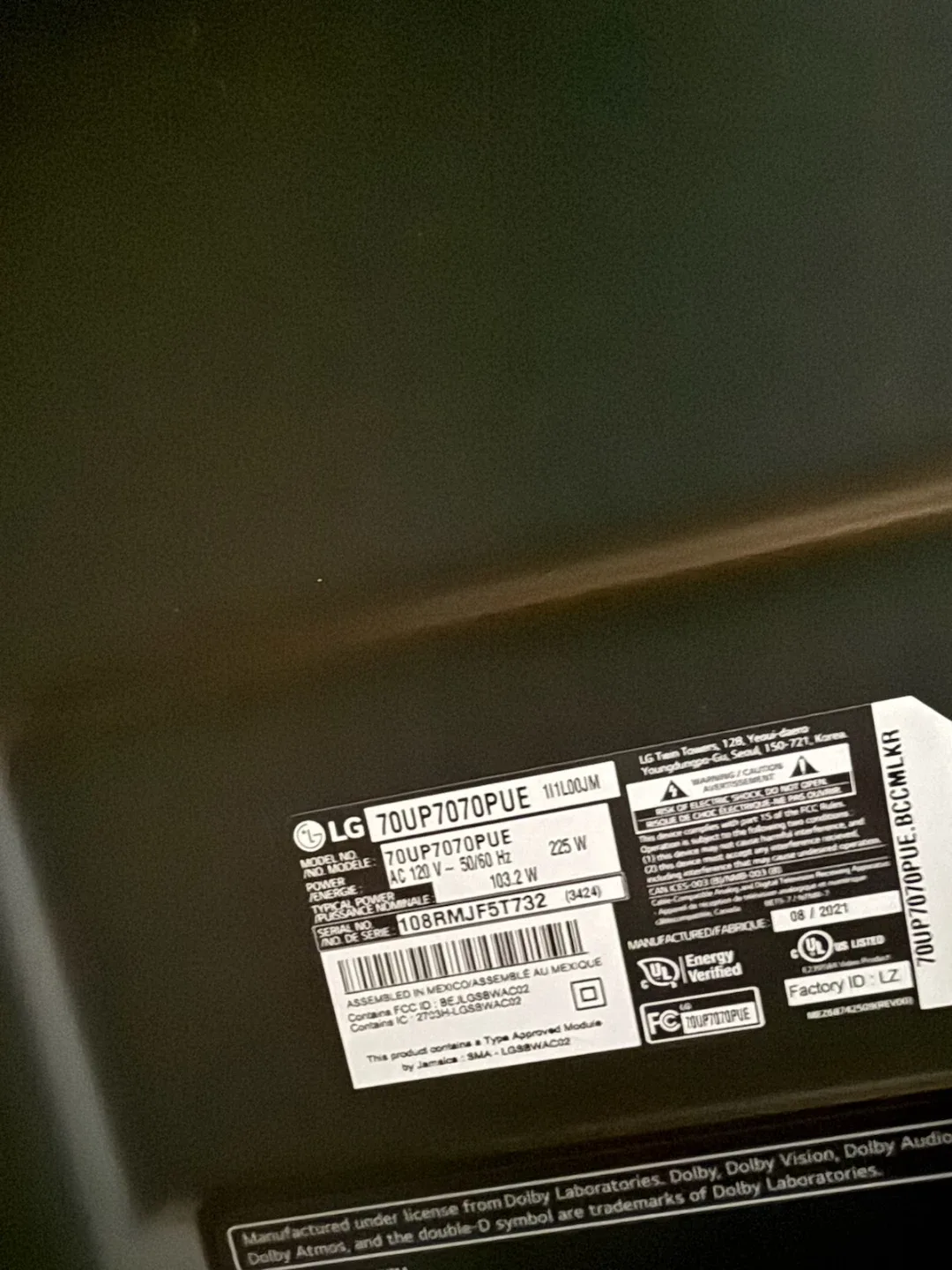 LG 70UP7070PUE 70" UHD TV image indicator(5)