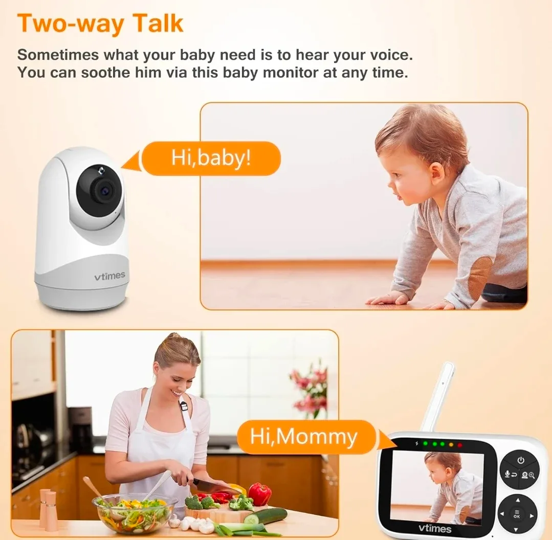 vTimes Baby Monitor with IPS Screen image indicator(2)