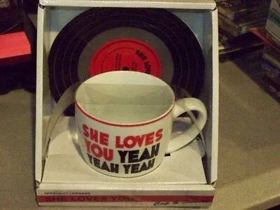 THE BEATLES "SHE LOVES COFFEE CUP AND SAUCER SET BY BLUW image indicator(6)