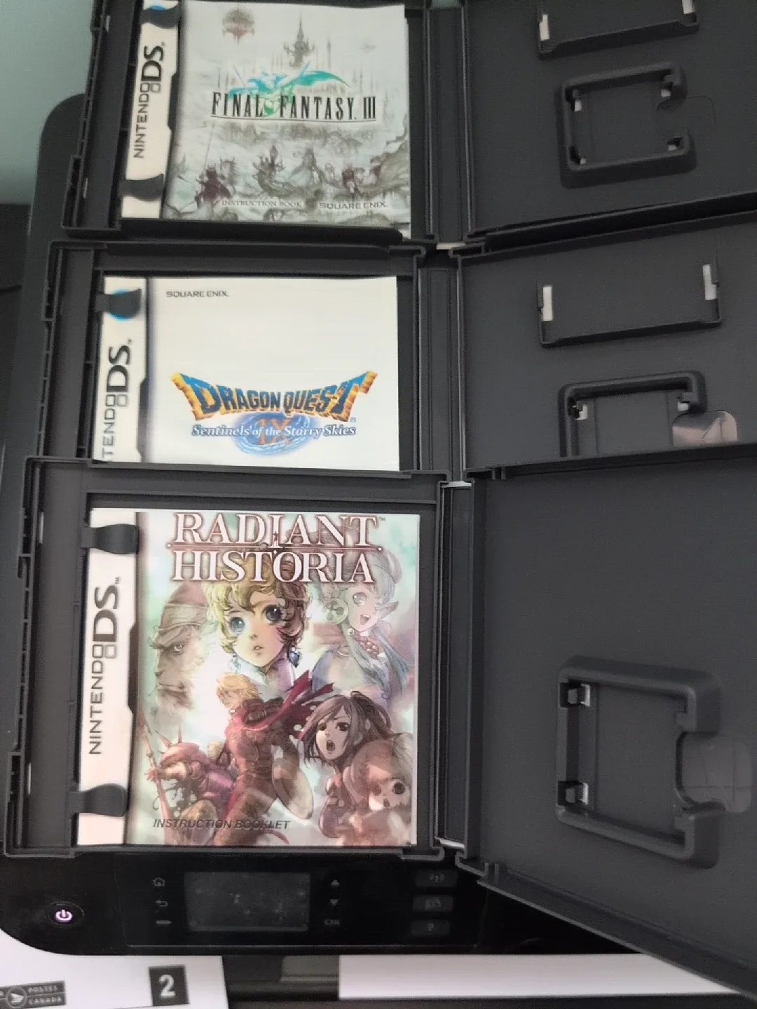 Case &Manual Only  NDS Games: DQIX, FFIII, Radiant Historia image indicator(8)